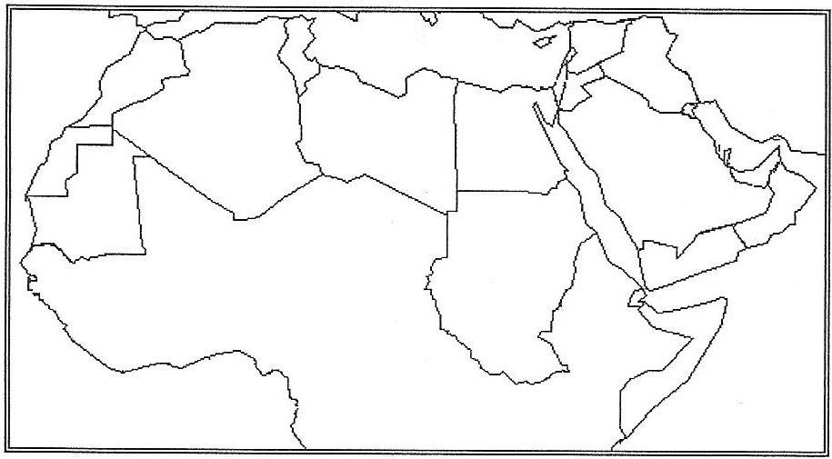 خريطة الوطن العربي صماء ملونة وابيض واسود حديثة 2020